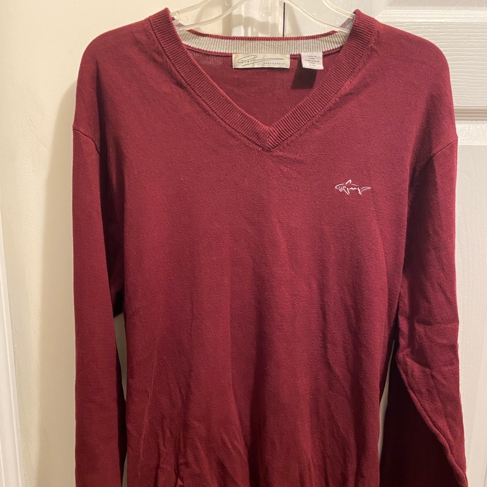 Greg Norman Collection Burgundy V-neck Sweater